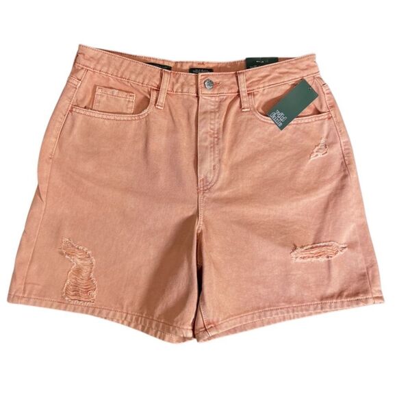 Wild Fable Highest Rise Bermuda Jean Shorts Orange denim Size 10/30 (NWT) - Picture 2 of 16